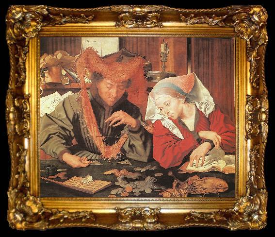 framed  REYMERSWALE, Marinus van Money-Changer and his Wife, ta009-2